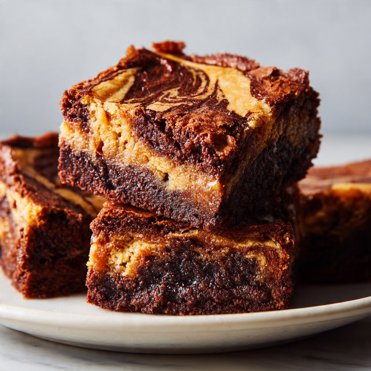 Fudgy Caramel Swirl Brownies