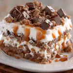 Caramel Heath Bar Poke Cake