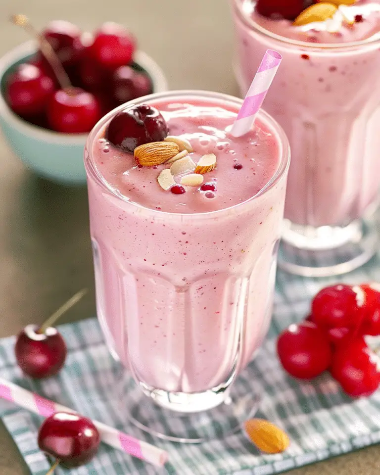 Cherry Almond Smoothie (6 Ingredients!)