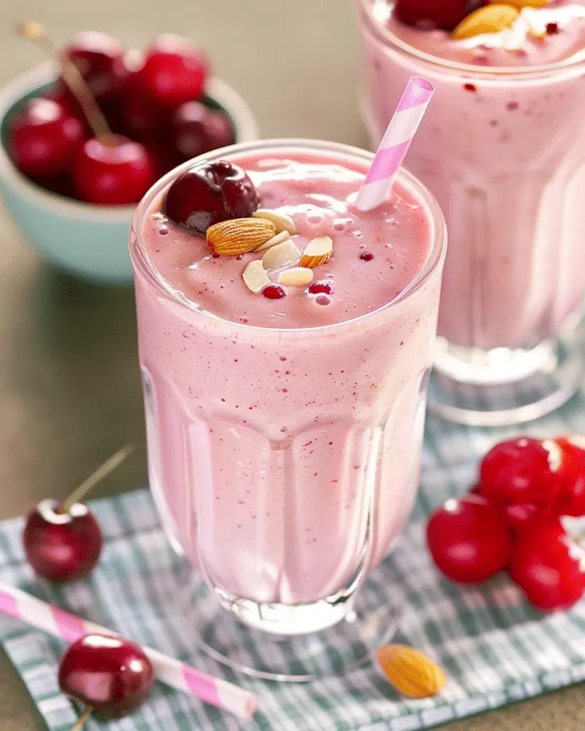 Cherry Almond Smoothie (6 Ingredients!)