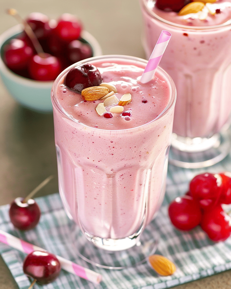 Cherry Almond Smoothie (6 Ingredients!)