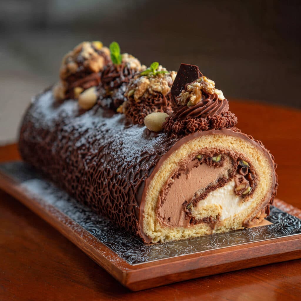 Chocolate Yule Log Cake Recipe