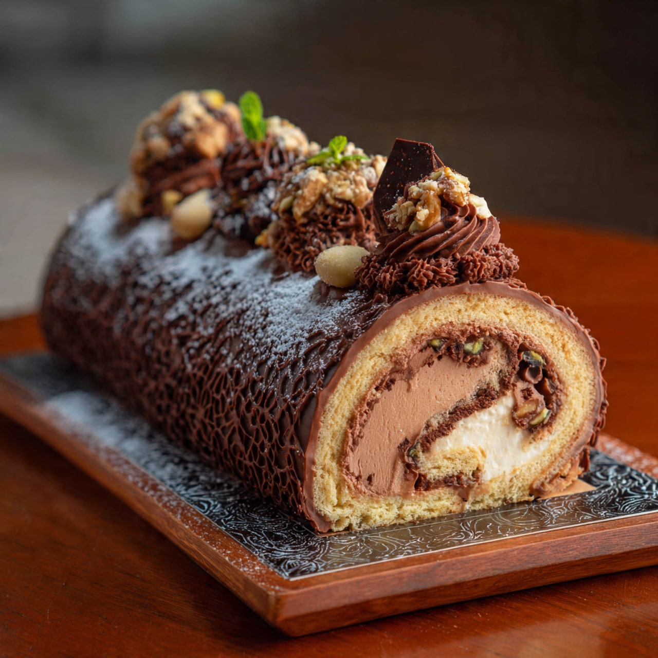 Chocolate Yule Log Cake Recipe