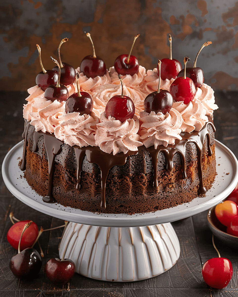 Chocolate Cherry Cream Cake