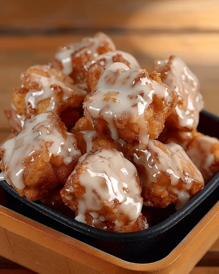 Cinnamon Glazed Apple Fritter Bites with Cider Glaze