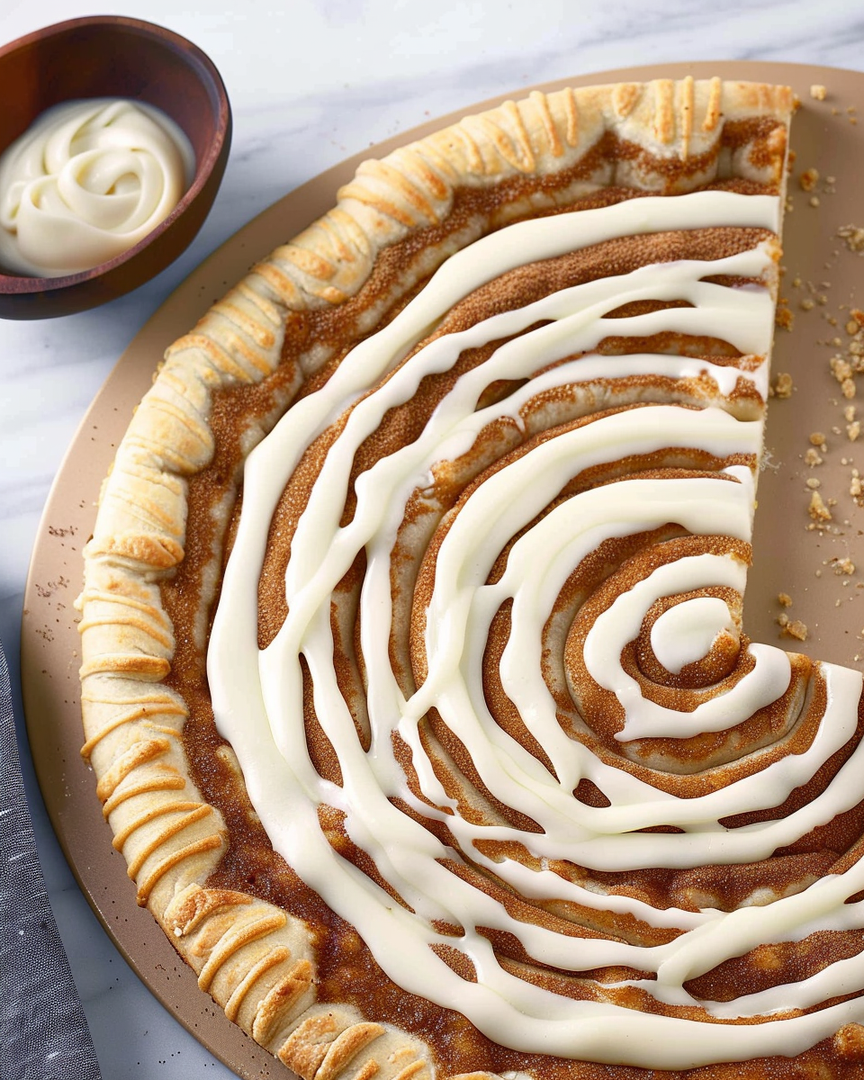 Cinnamon Roll Dessert Pizza