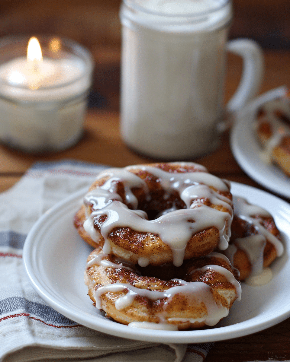Cinnamon Roll Donuts with Cream Cheese Icing