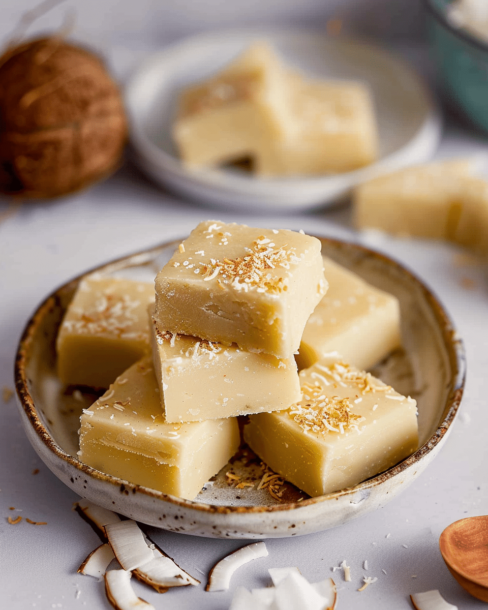Coconut Jaggery Barfi (Indian Milk Fudge)
