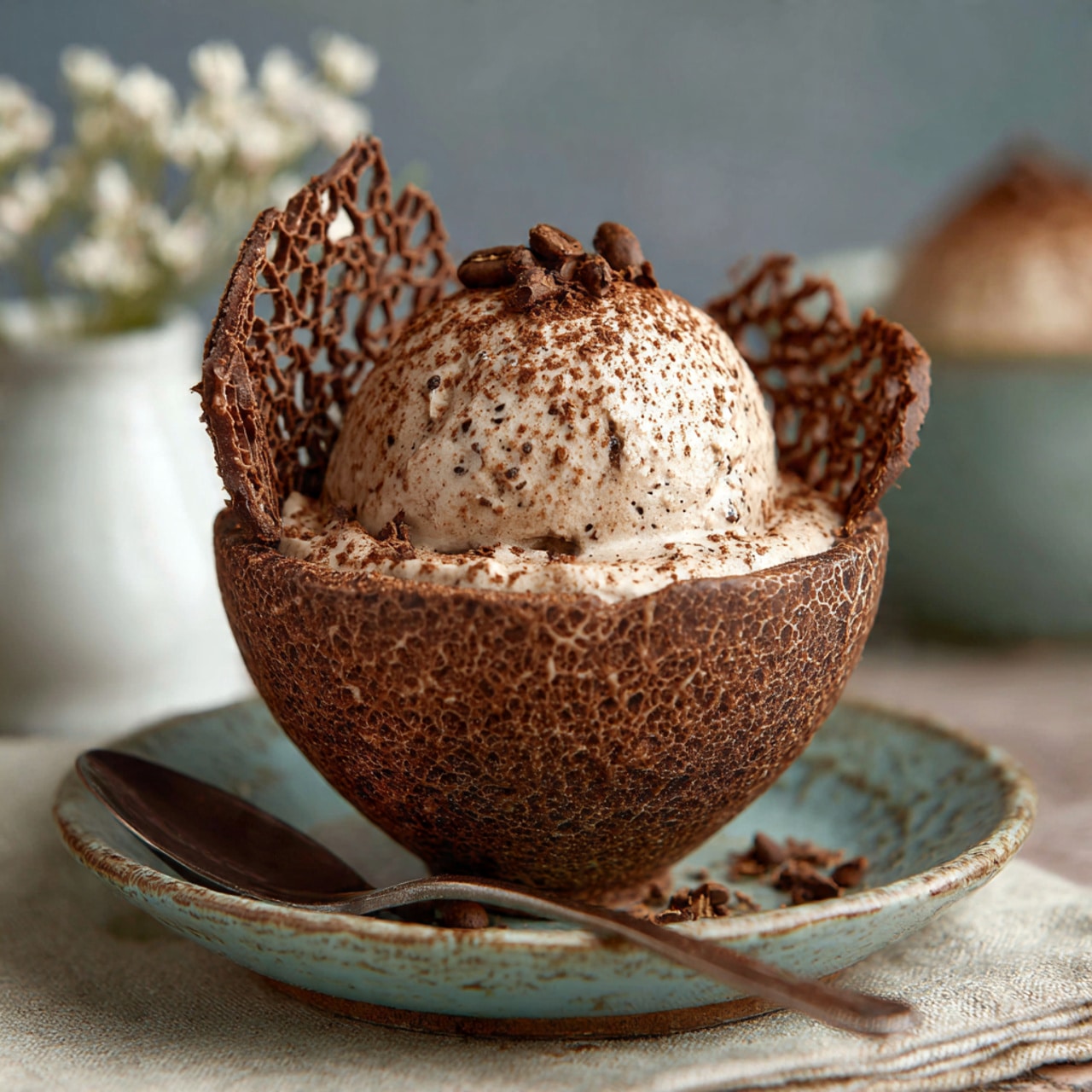 Coffee Mousse in a Chocolate Cup