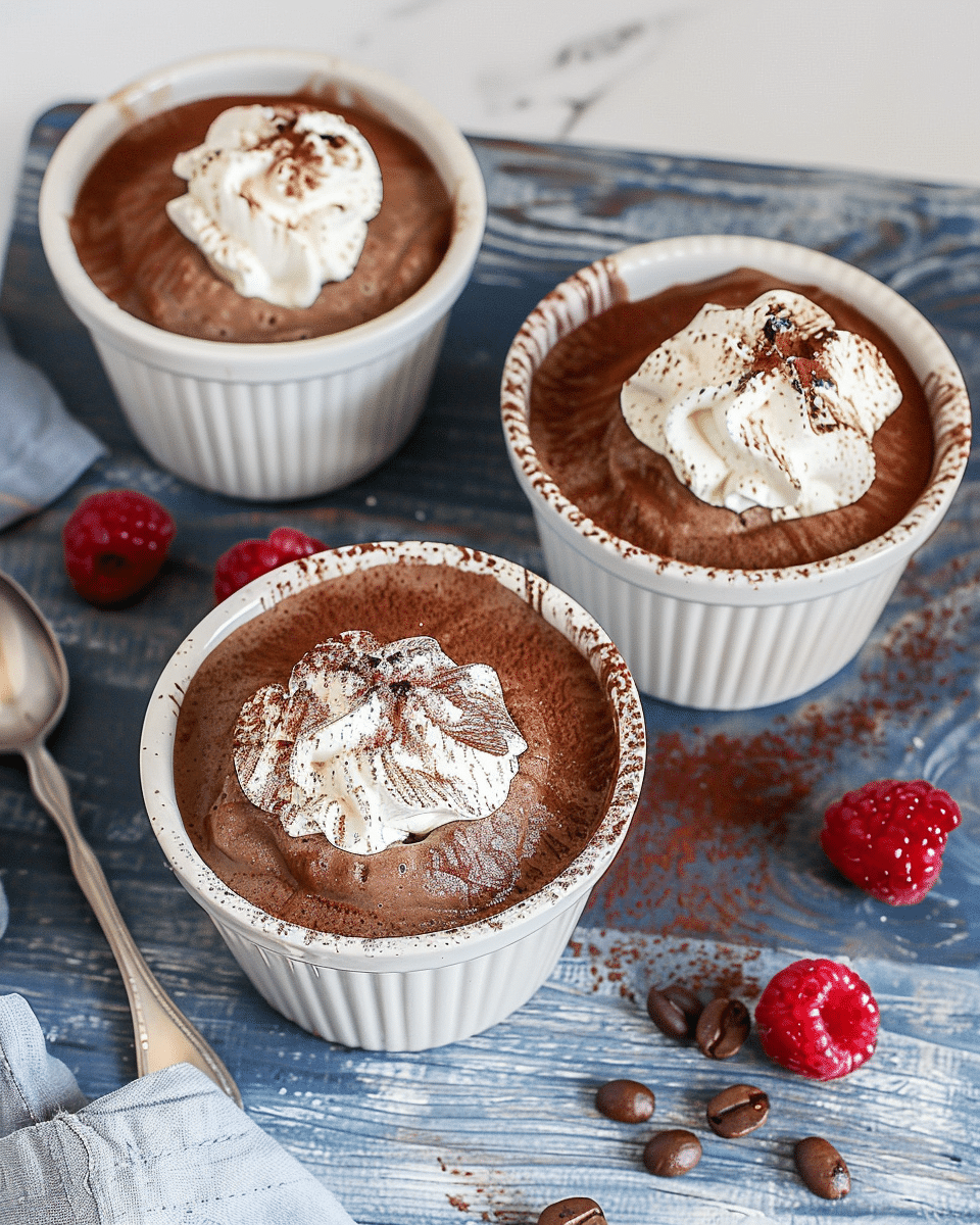Coffee and Chocolate Custard Pots
