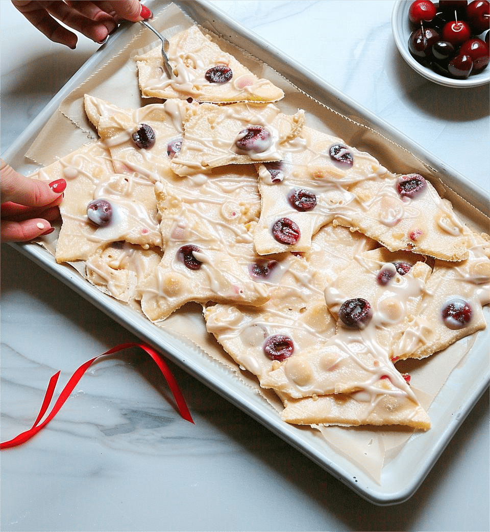 Creamy Cherry Float Frozen Yogurt Bark