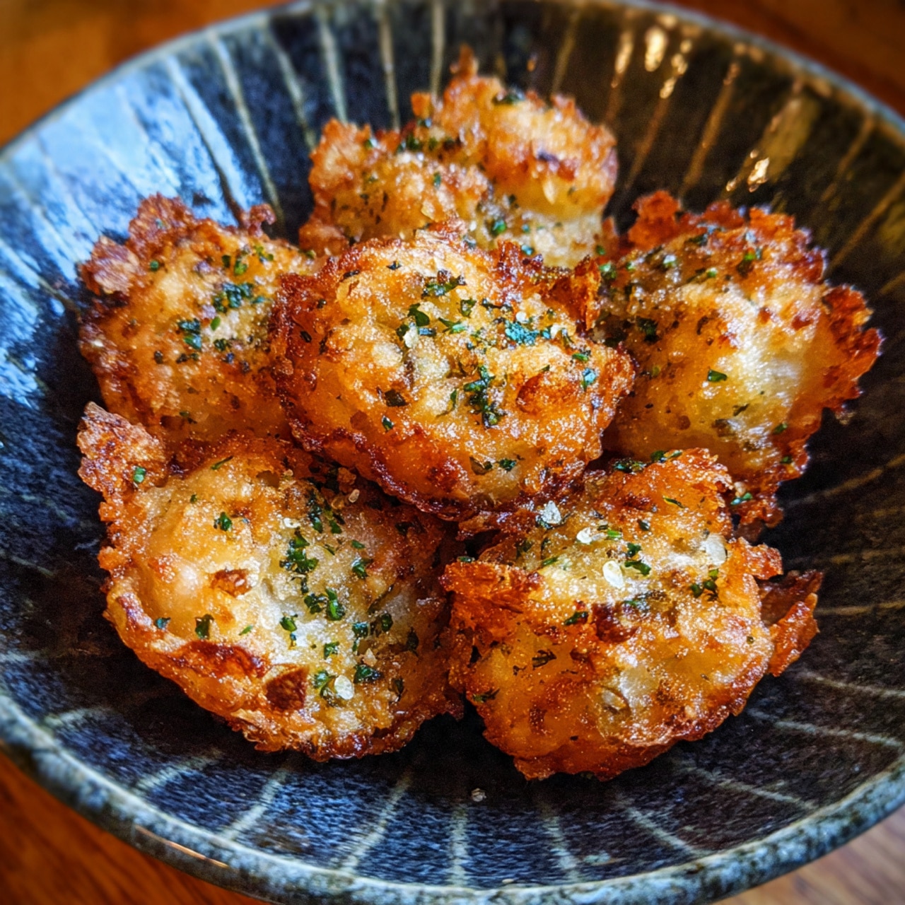 Crispy Garlic Mushroom Bites
