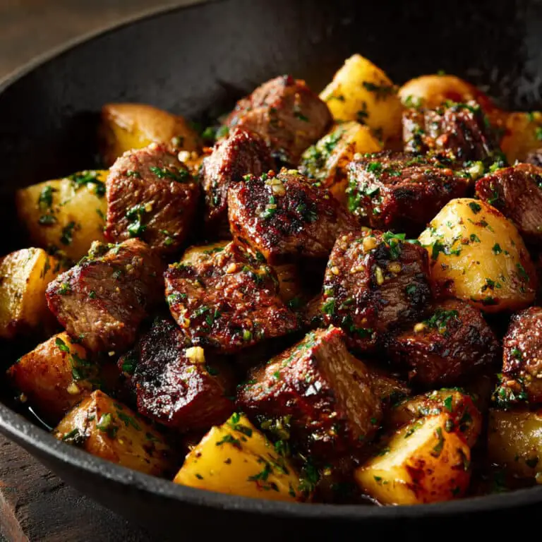 Garlic Butter Steak with Yukon Potatoes in Cast Iron