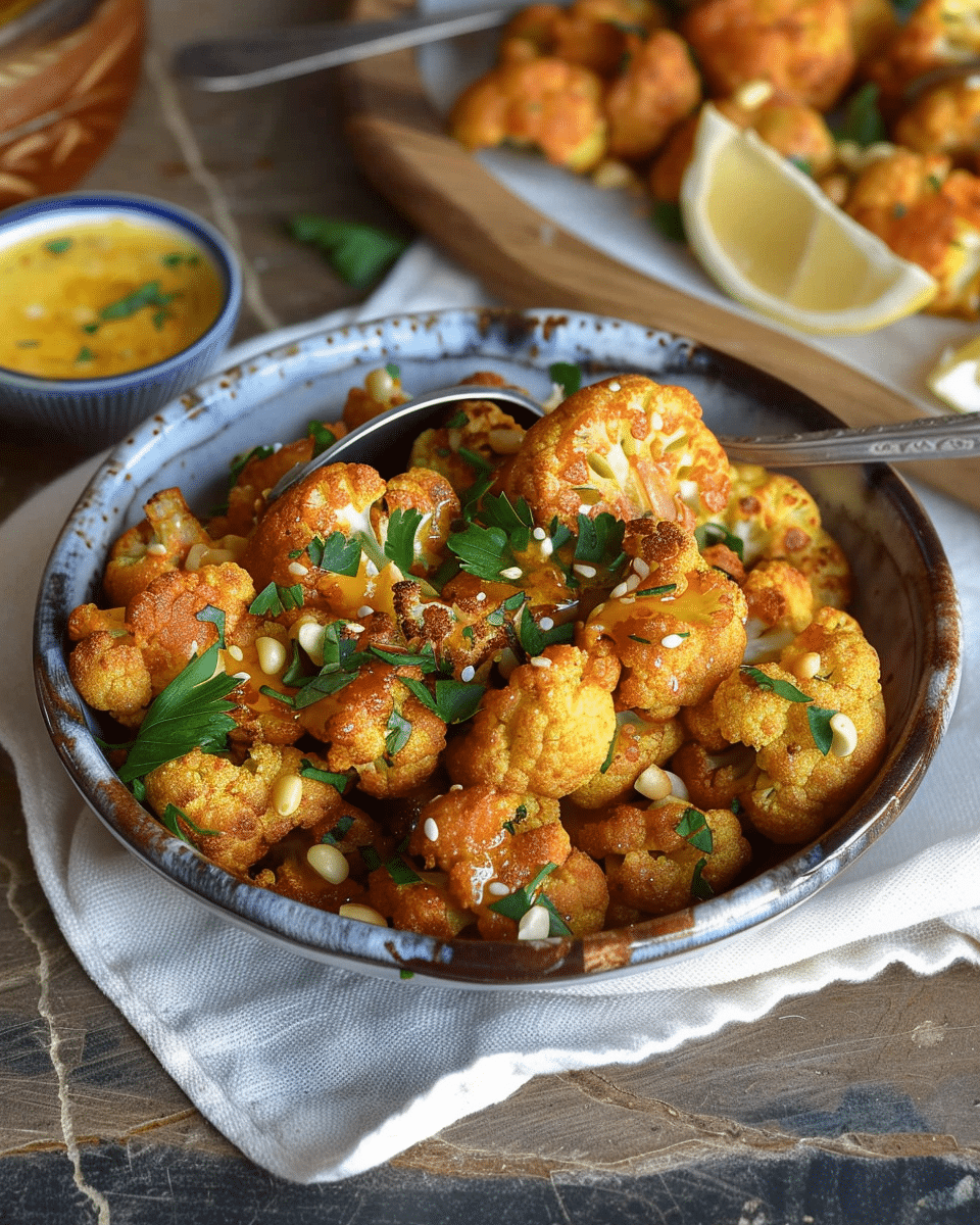 Harissa Honey Cauliflower Poppers