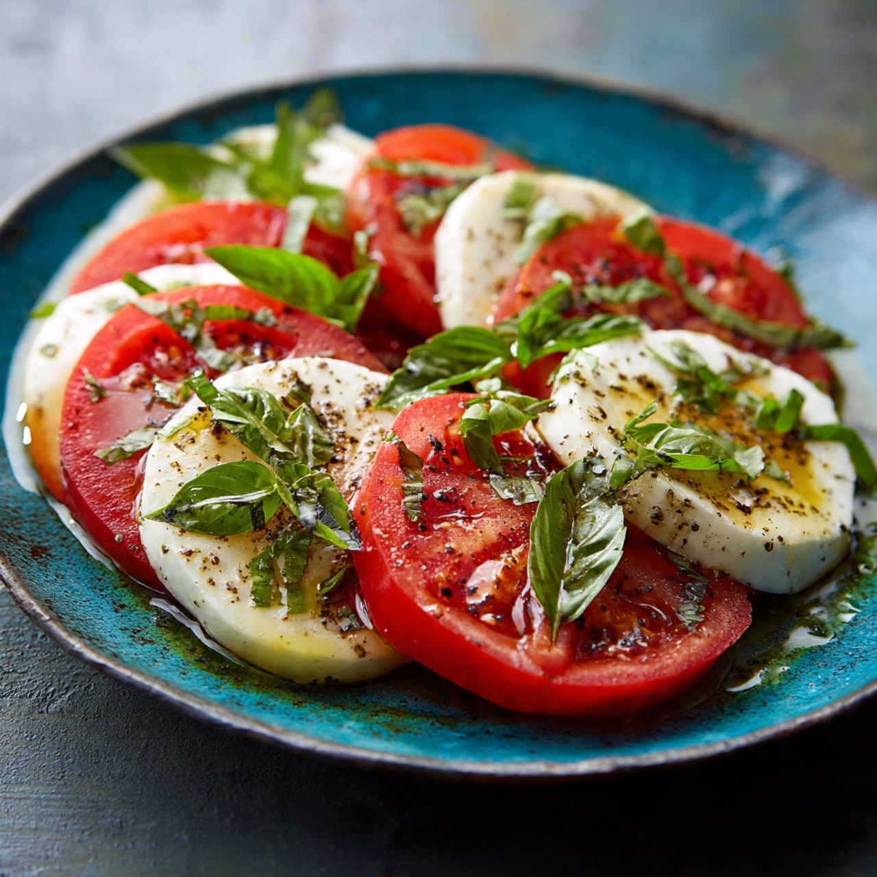 Italian Caprese Salad (Tomato, Mozzarella, and Basil Salad)