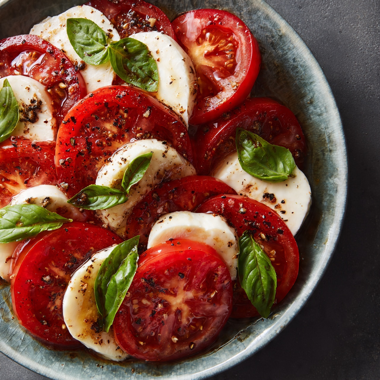 Italian Caprese Salad (Tomato, Mozzarella, and Basil Salad)
