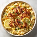 Lemon Garlic Butter Chicken with Creamy Parmesan Pasta