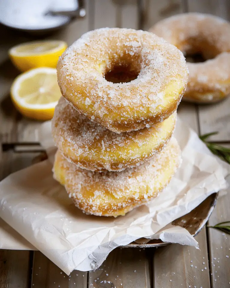 Lemon Rosemary Olive Oil Cake Donuts