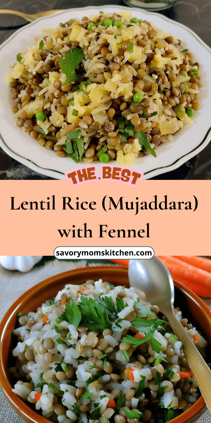 Lentil Rice (Mujaddara) with Fennel | Savory Mom Kitchen