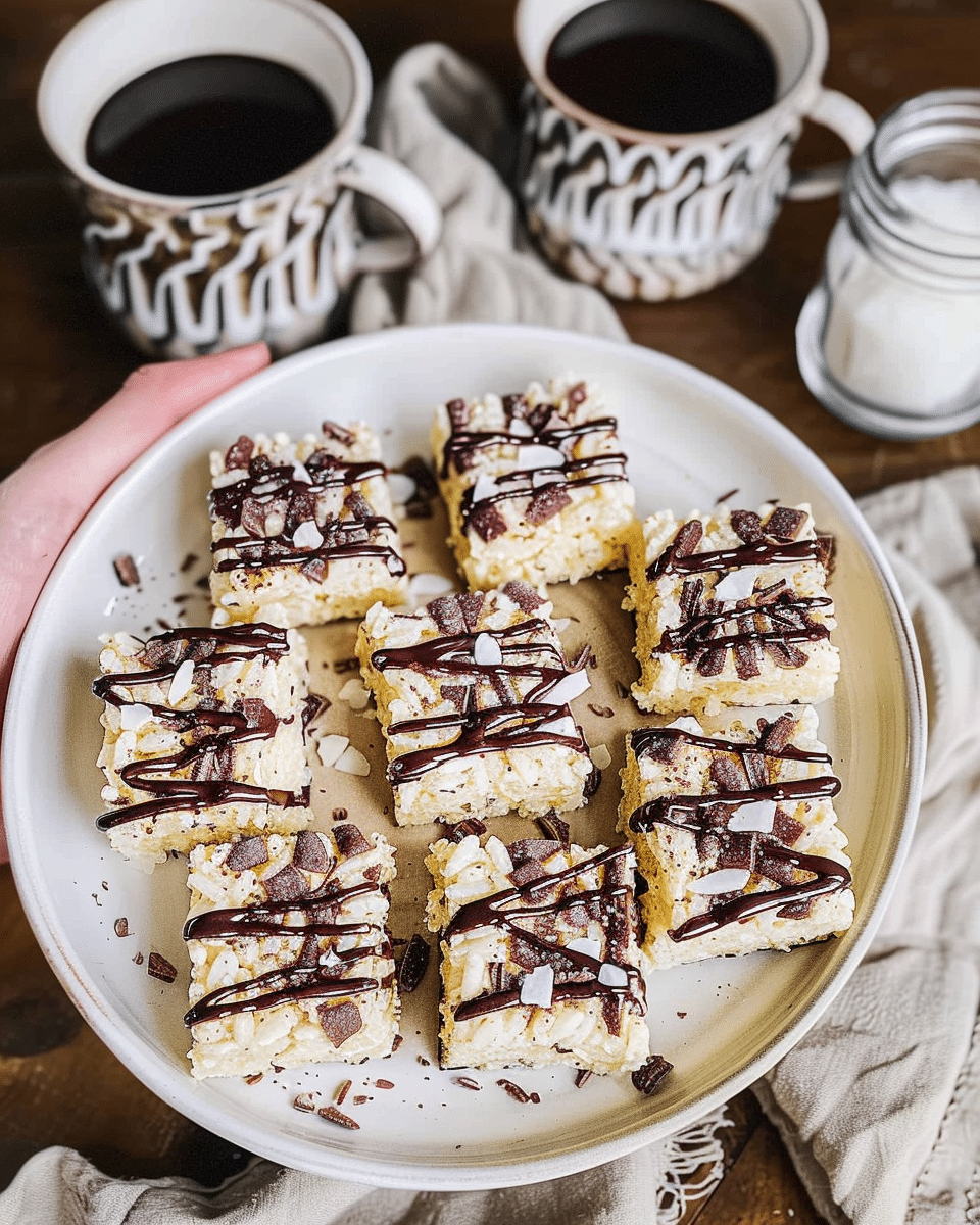 Maple Tahini Rice Crispy Treats with Dark Chocolate and Coconut