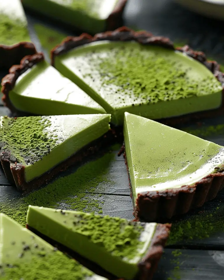Matcha Coconut Custard Tart with Chocolate Crust
