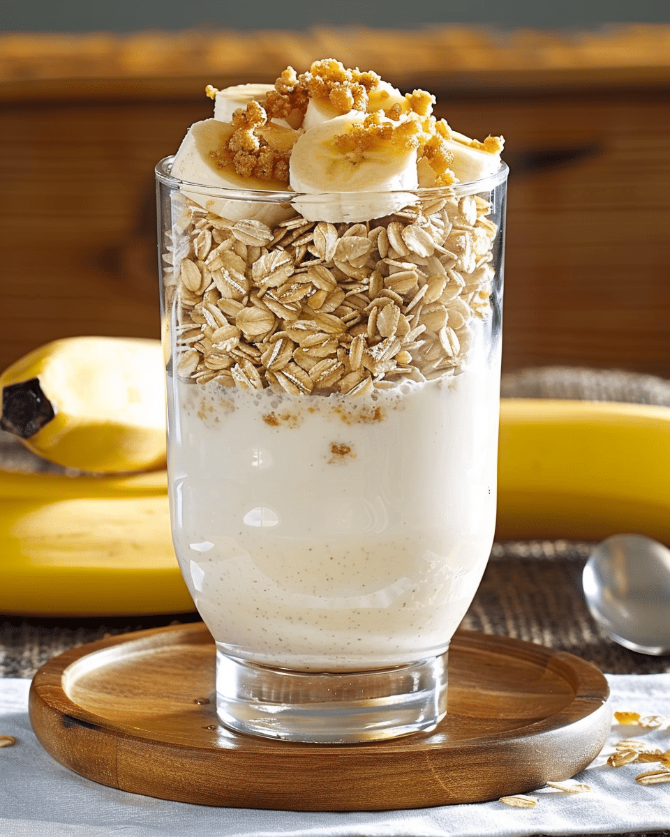 Overnight Oatmeal High-Protein Banana Pudding Parfaits