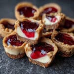 Peanut Butter & Jelly Cheesecake Bites