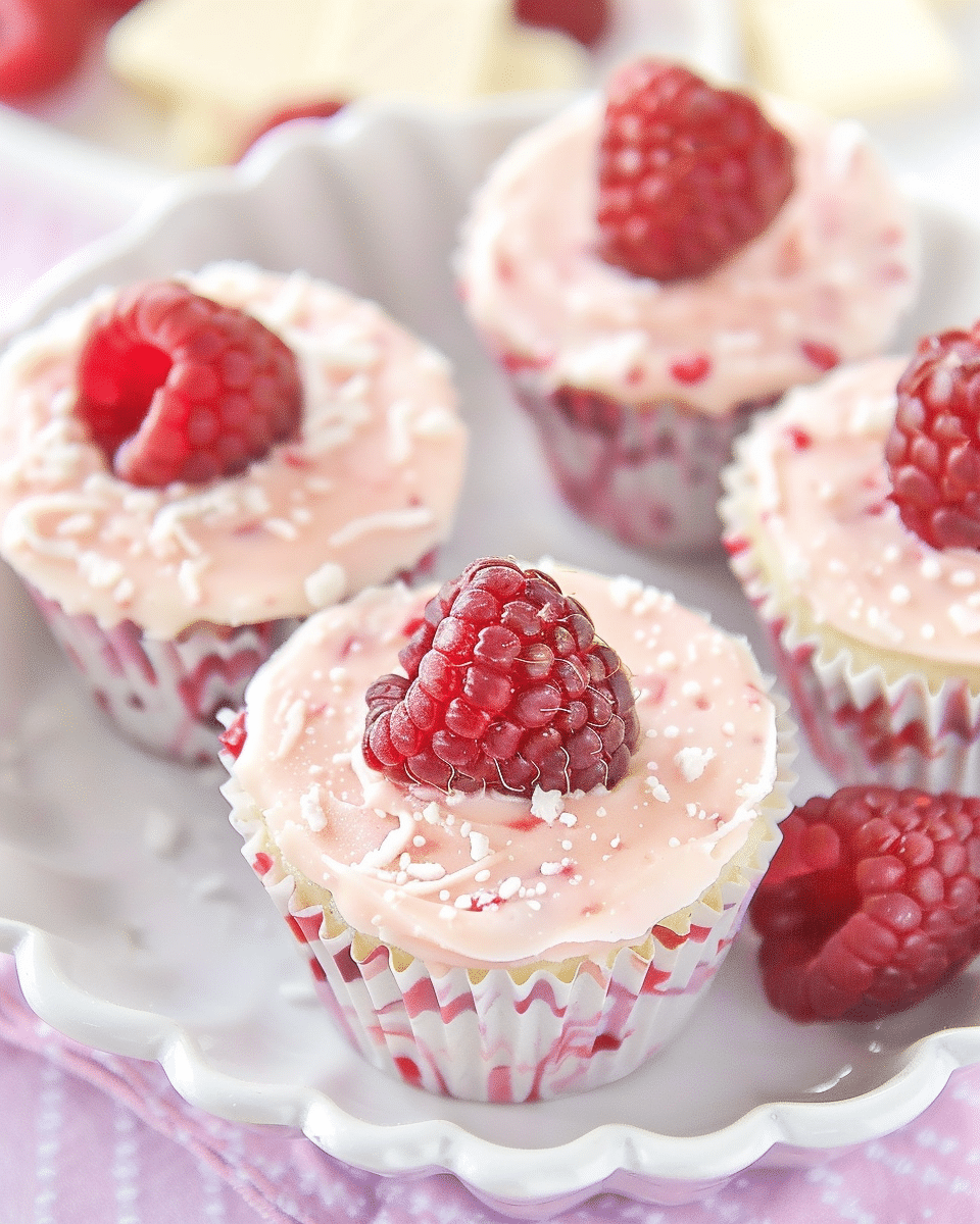 Raspberry and White Chocolate Cups