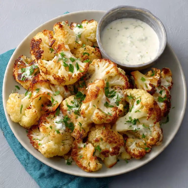 Ruth’s Chris–Style Roasted Cauliflower with Parmesan Cream