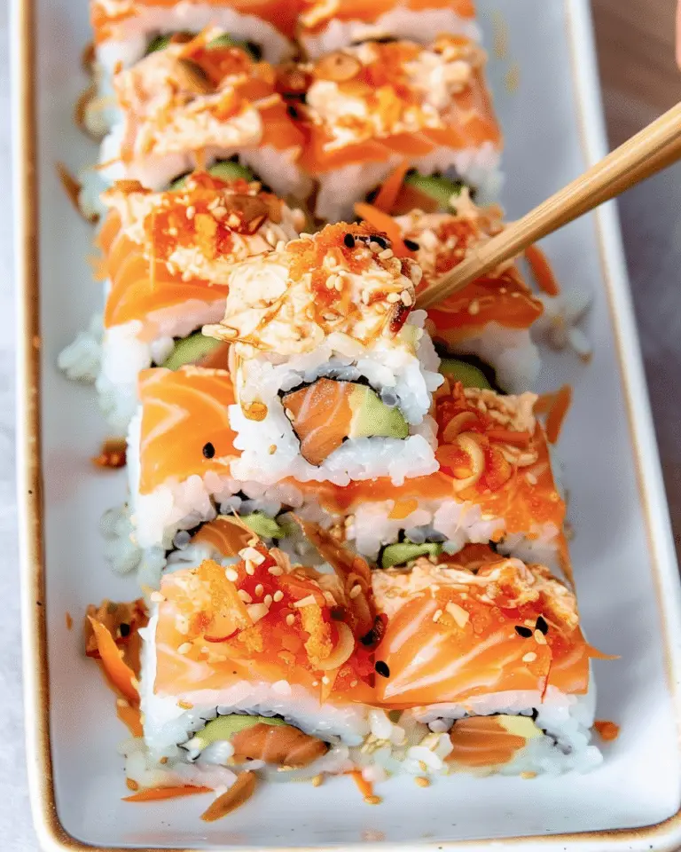 Salmon and Sushi Rice with Hot Sweet and Sour Asian Sauce