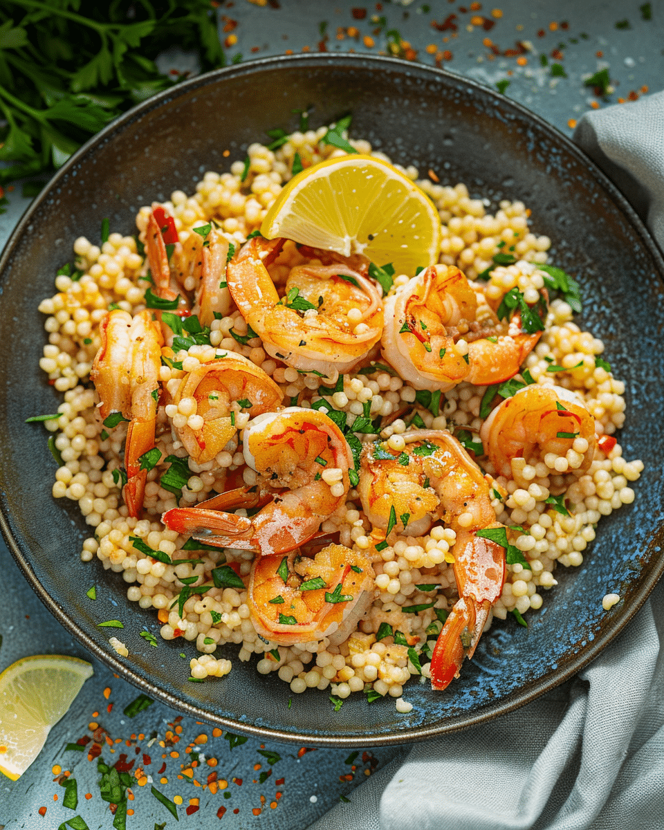 Shrimp Scampi With Israeli Couscous