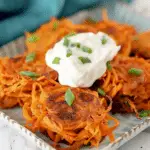 Spiralized Sweet Potato Latkes