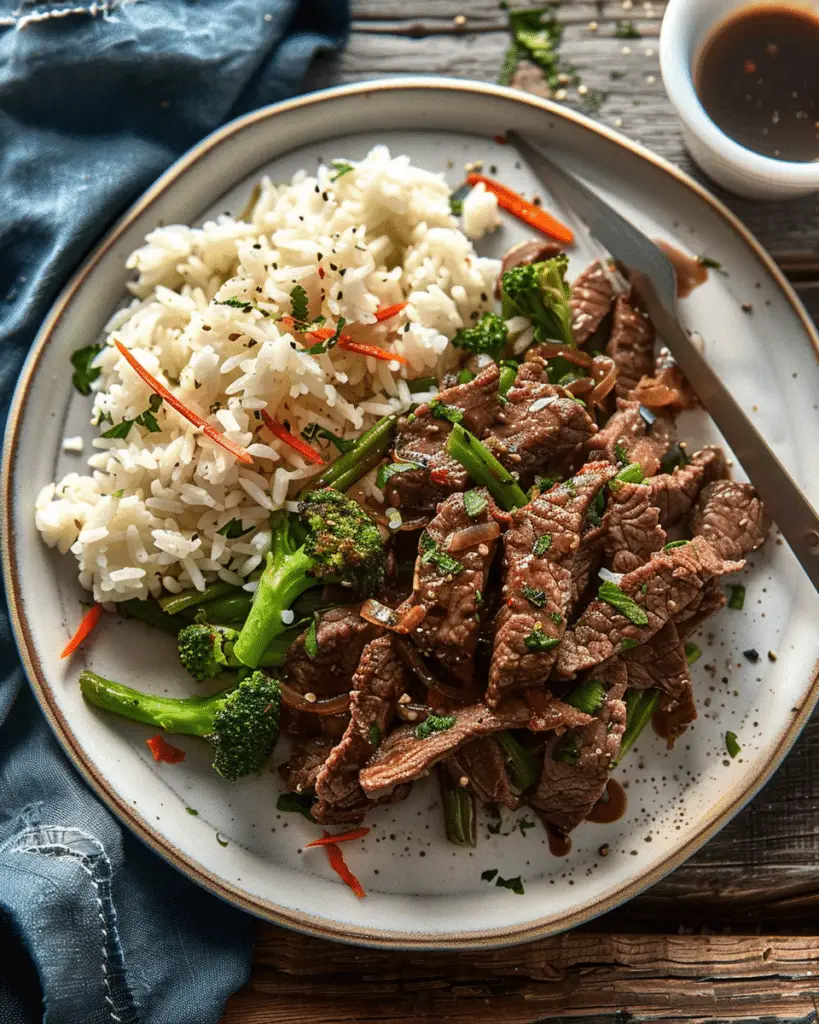 Sticky Ginger Beef and Rice Bowls