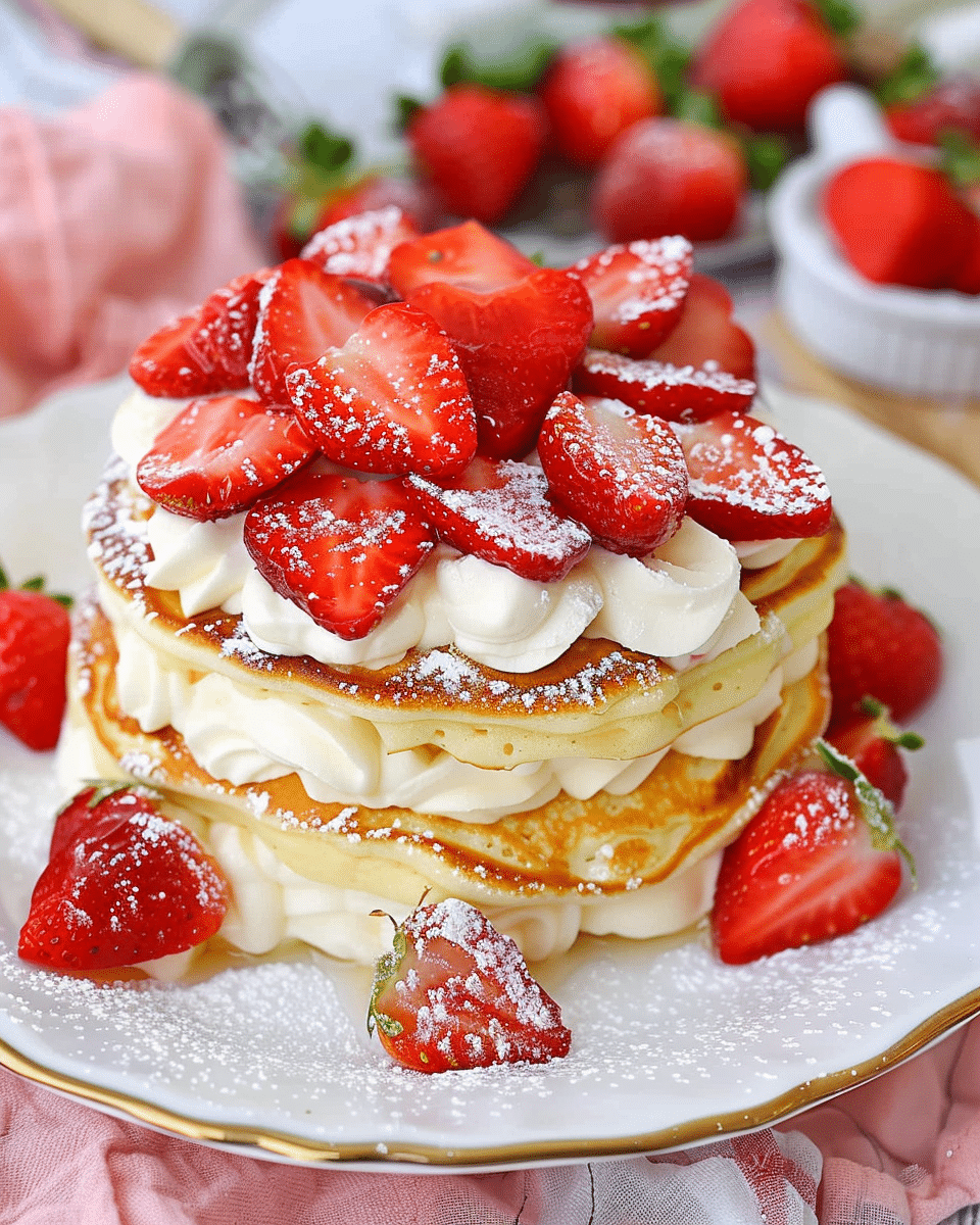 Strawberry Cheesecake Pancakes (Cracker Barrel–Style Copycat)