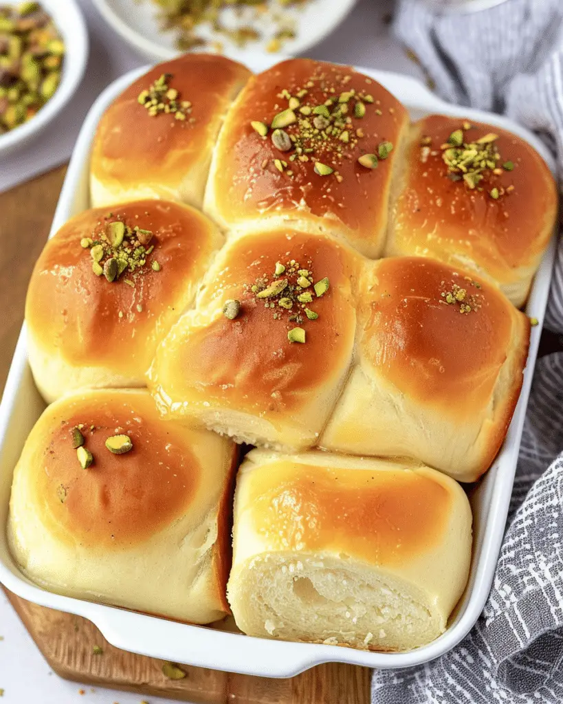Sweet Pistachio Cream Brioche Rolls