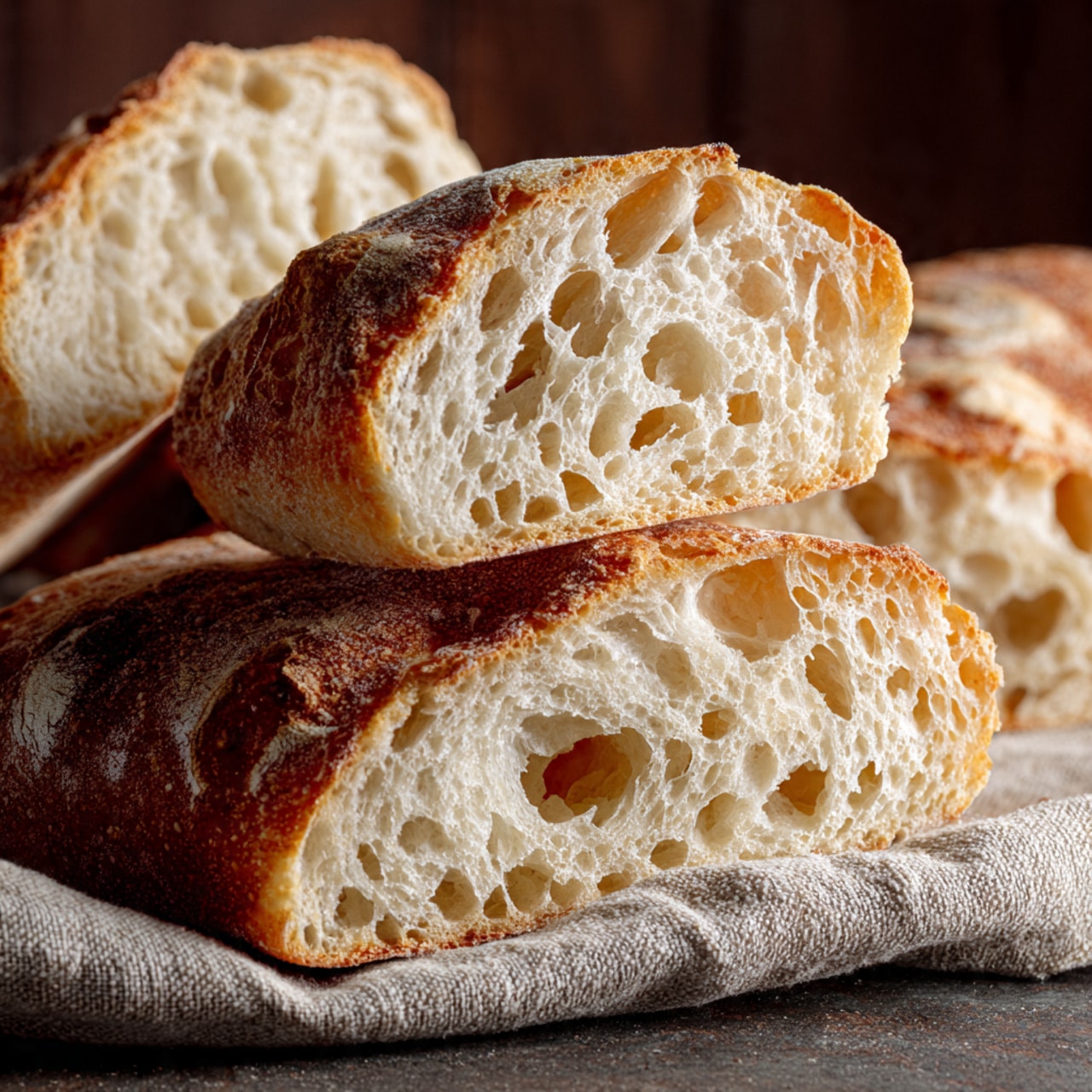 Traditional Italian Ciabatta Bread