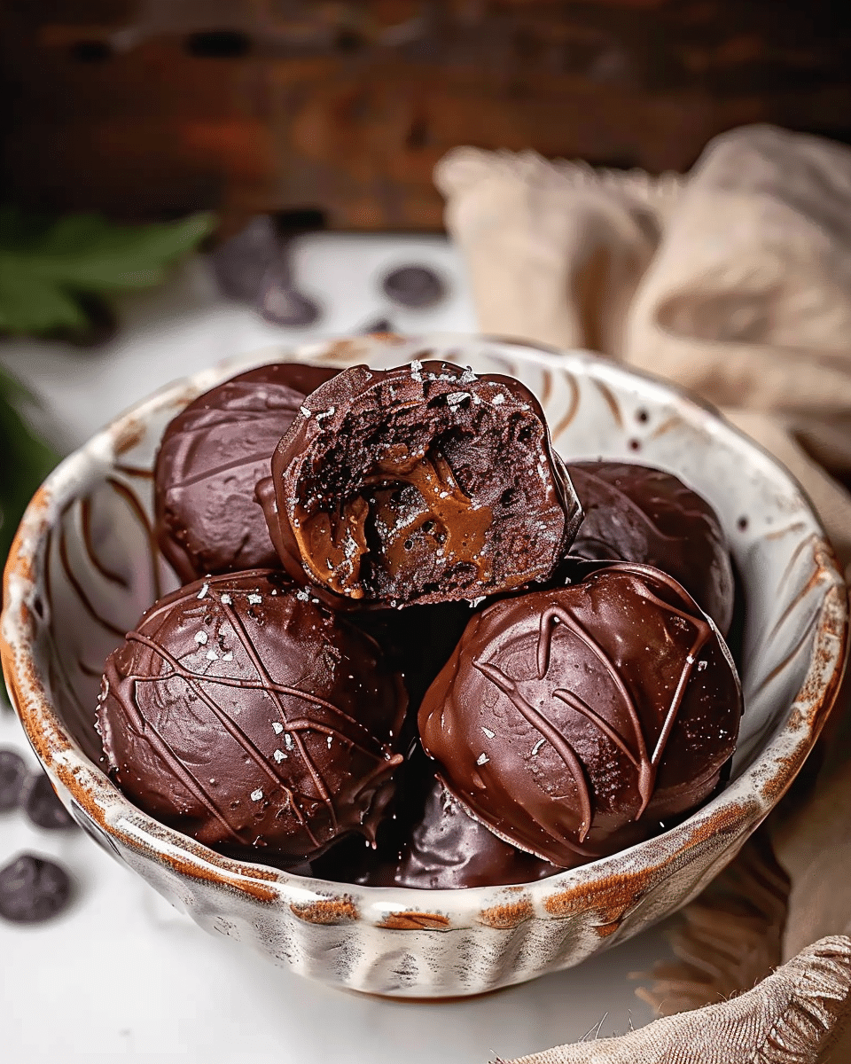 Vegan Chocolate Caramel Truffles