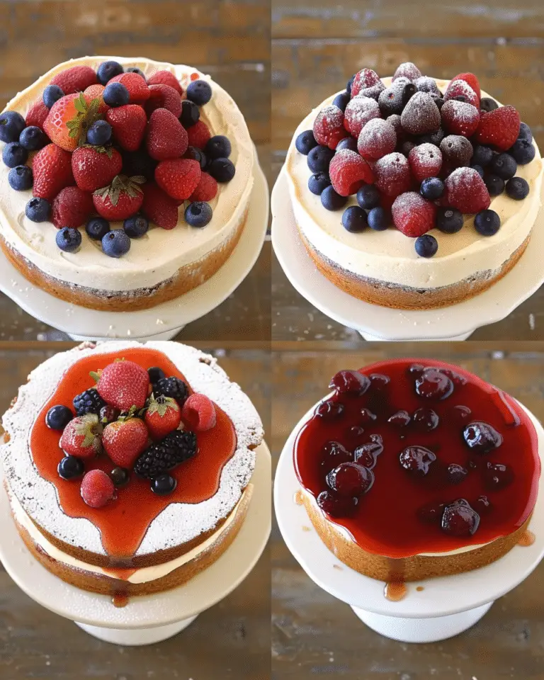 Yogurt Cake with Strawberry Jelly and Berries