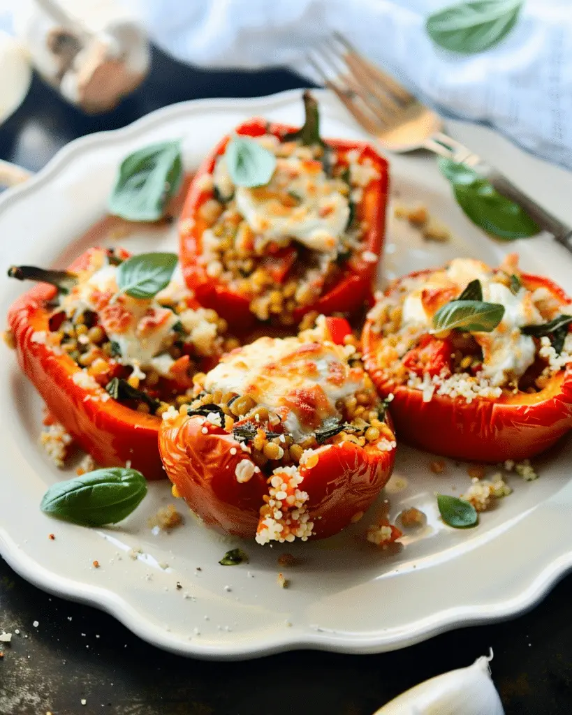 Lentil & Couscous Stuffed Peppers
