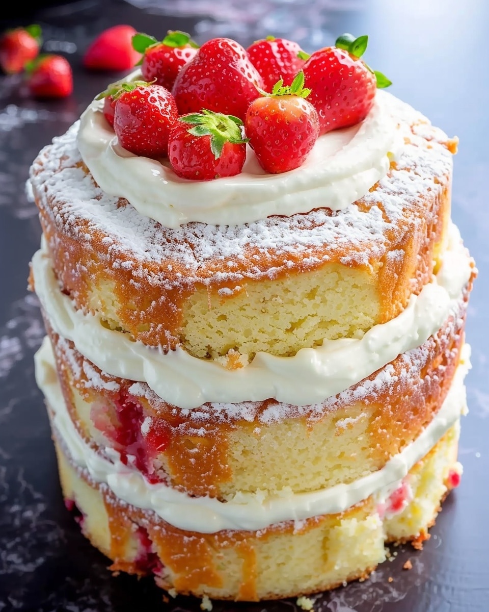 3-Ingredient Strawberry Banana Smoothie Cake