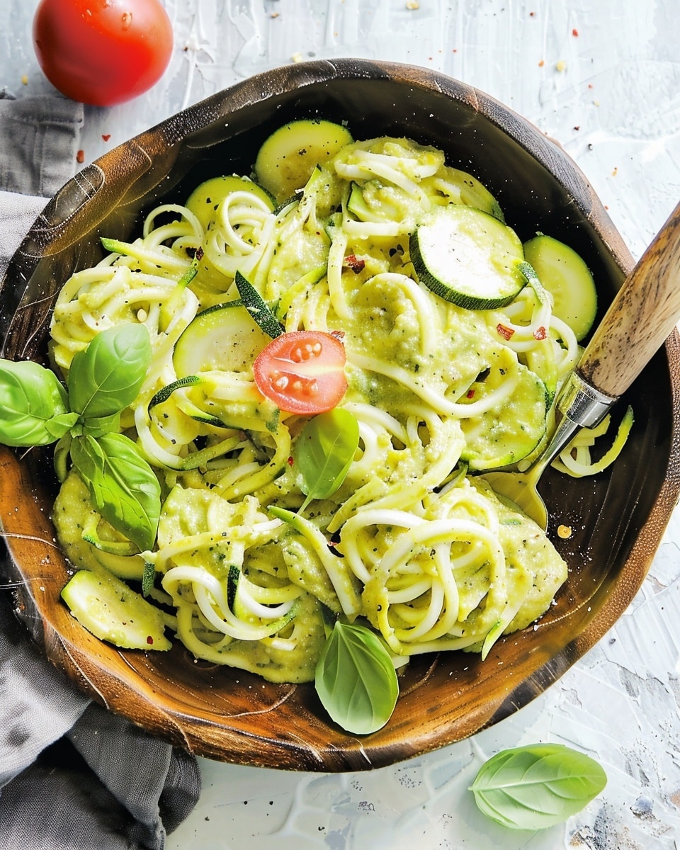 Avocado Basil Pesto Zucchini Noodles