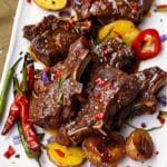 Baked Lamb Chops with Potatoes and Peppers