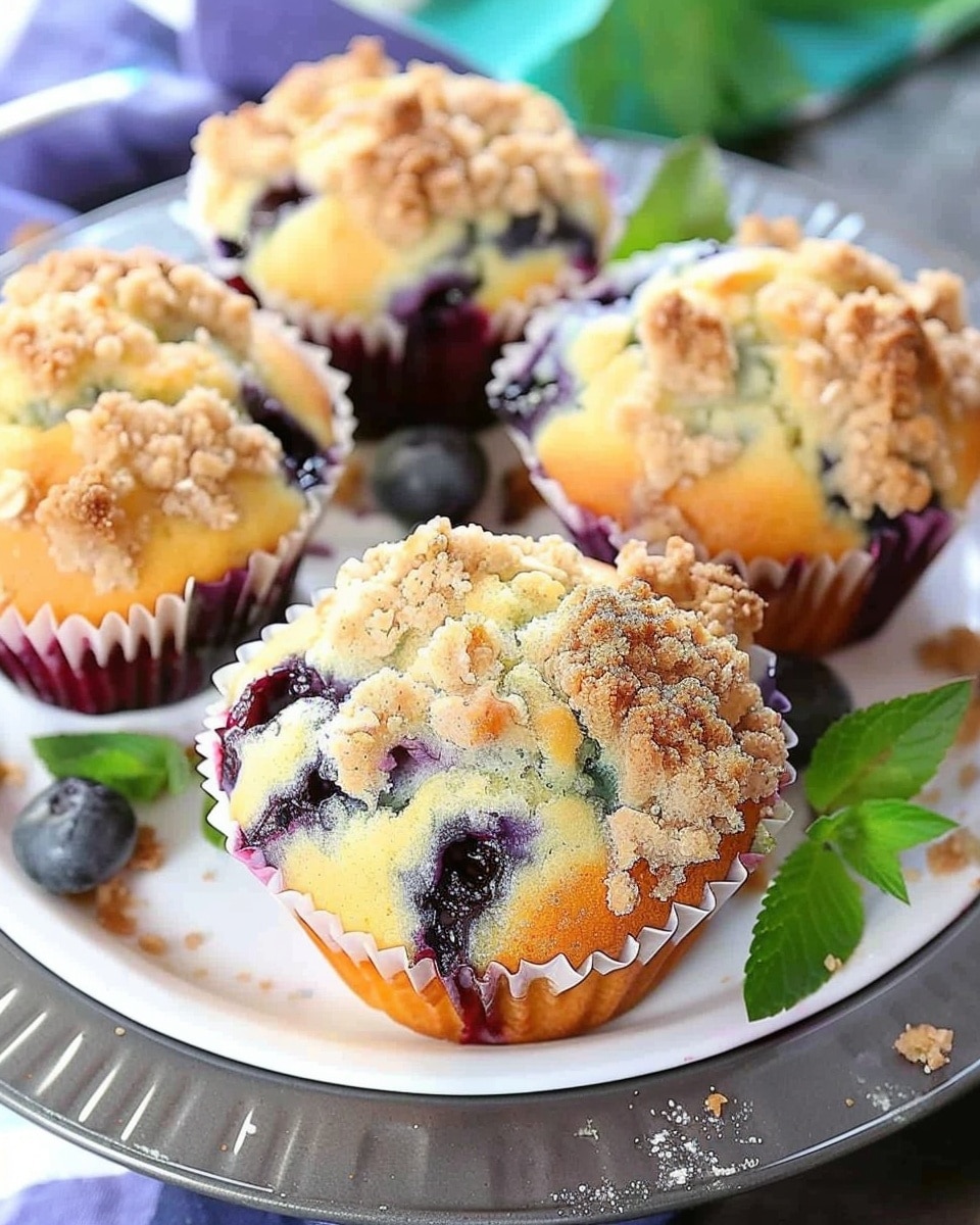 Bakery-Style Blueberry Streusel Muffins