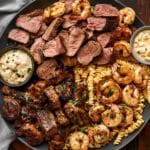 Blackened Steak and Shrimp Alfredo