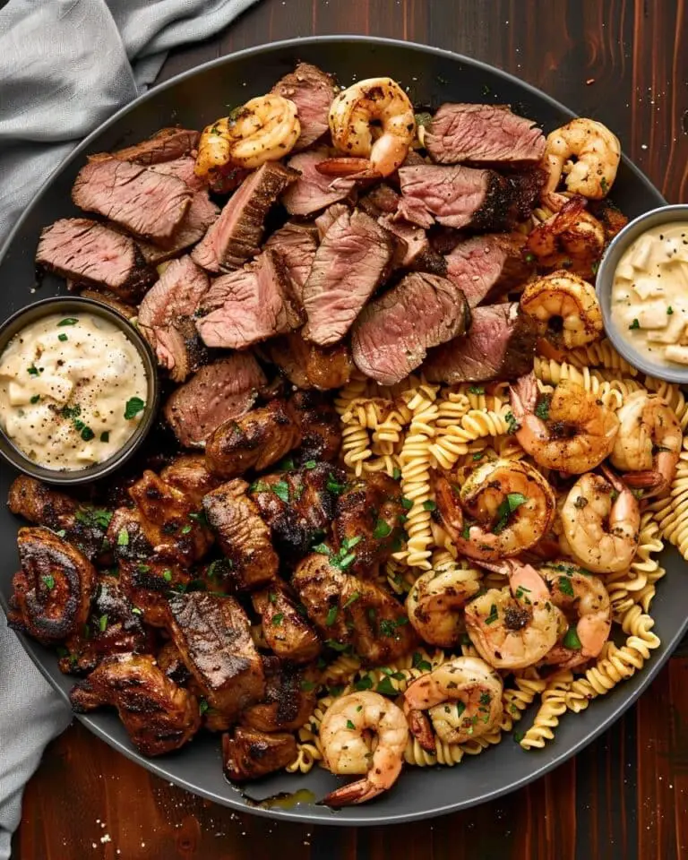 Blackened Steak and Shrimp Alfredo