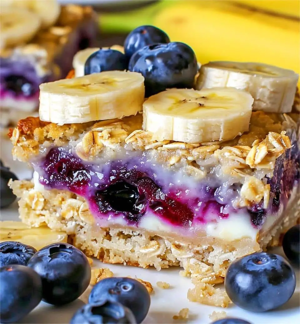 Blueberry Banana Oat Breakfast Squares