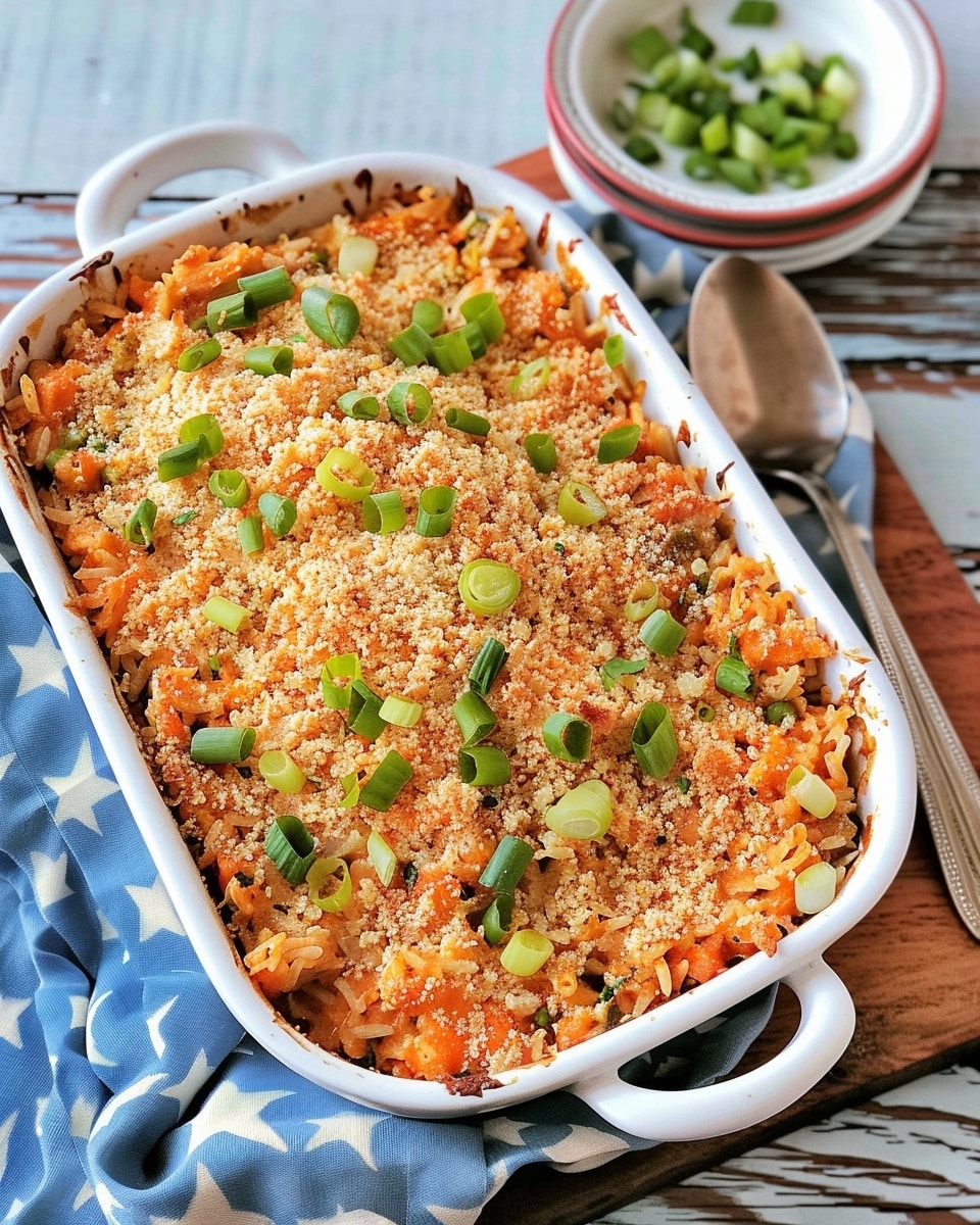 Buffalo Chicken and Rice Casserole
