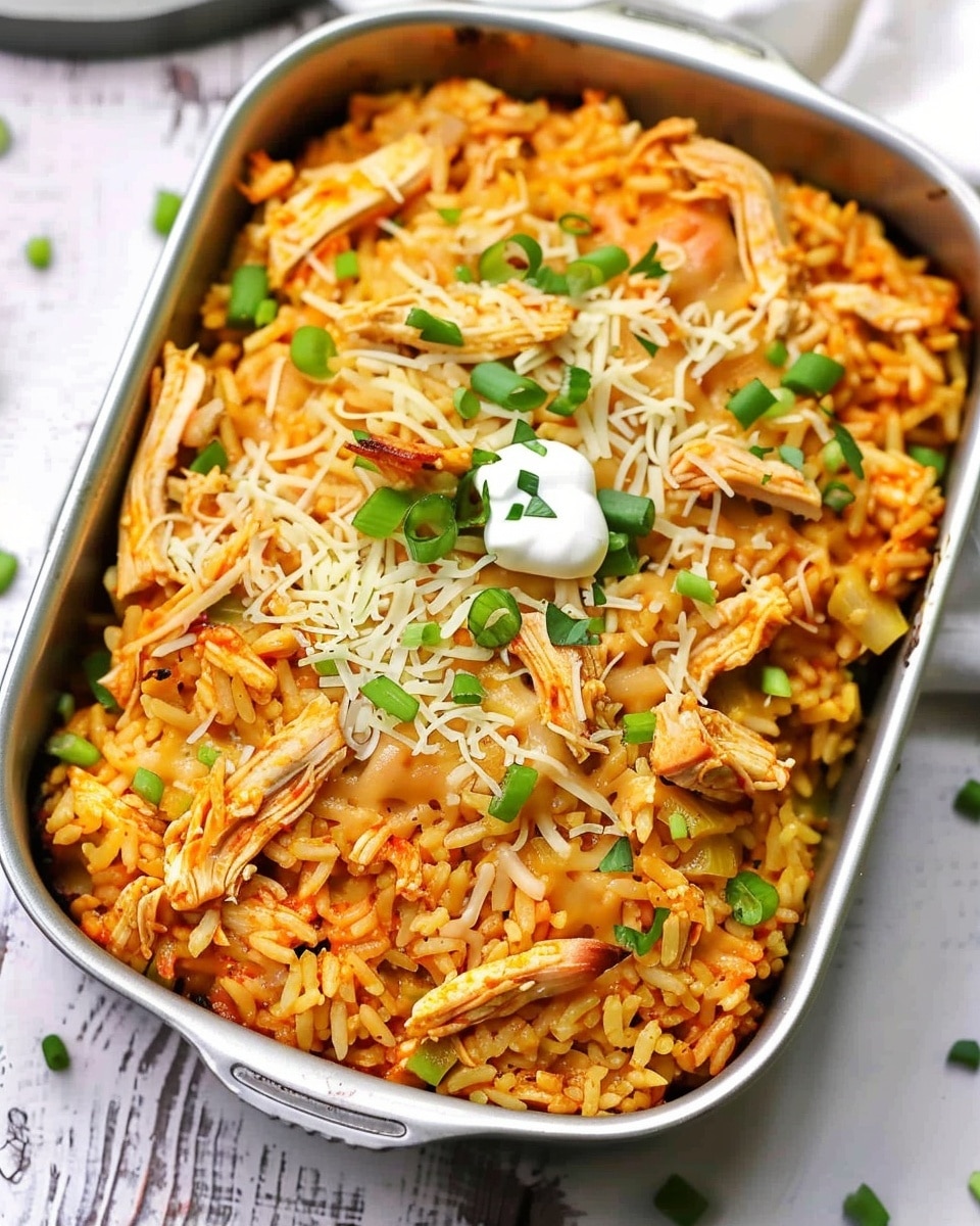 Buffalo Chicken and Rice Casserole