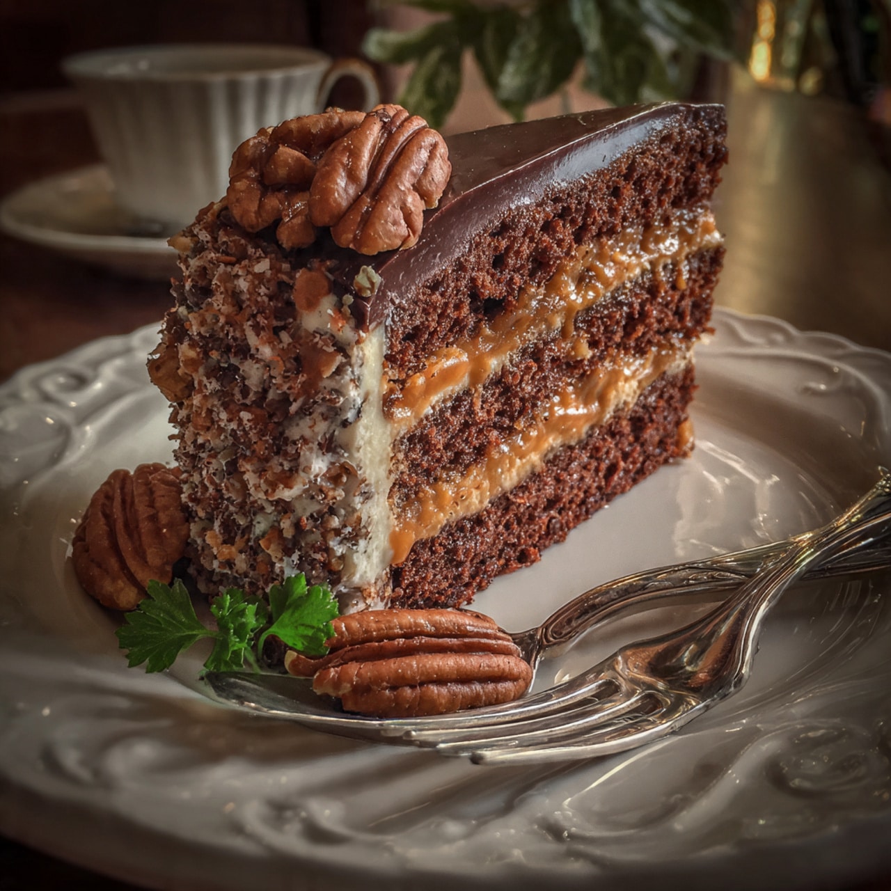 Caramel & Pecan Chocolate Cake