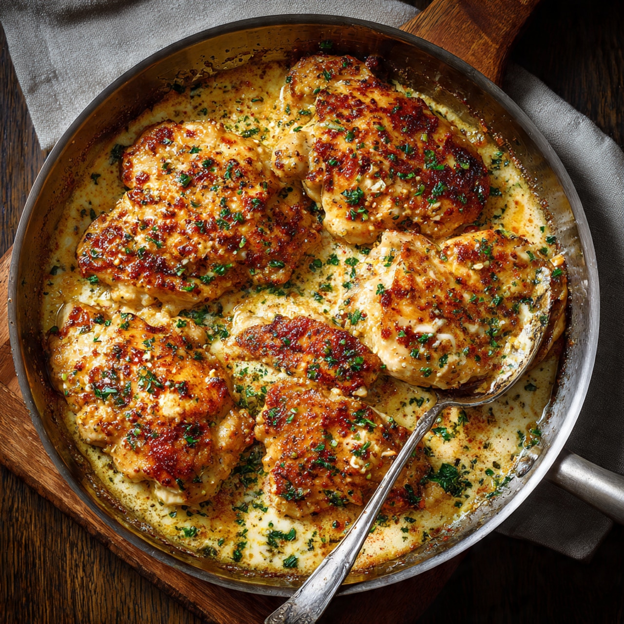 Cheesy Garlic Butter Chicken